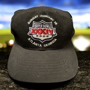 VTG Super‎ Bowl 34 Hat Cap SnapBack Logo 7 XXXIV January 30 2000 Atlanta Black